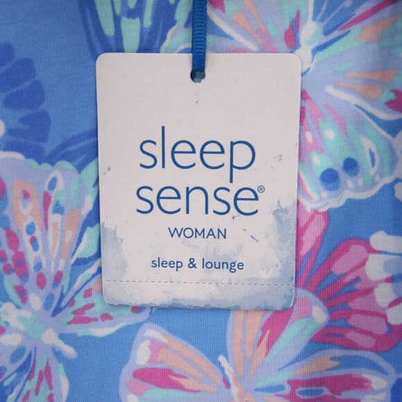 Sleep Sense Top Pajama Shirt Butterfly Print Blue Pink Scoop Neck Size 3X NWT - Picture 6 of 9